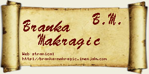 Branka Makragić vizit kartica
